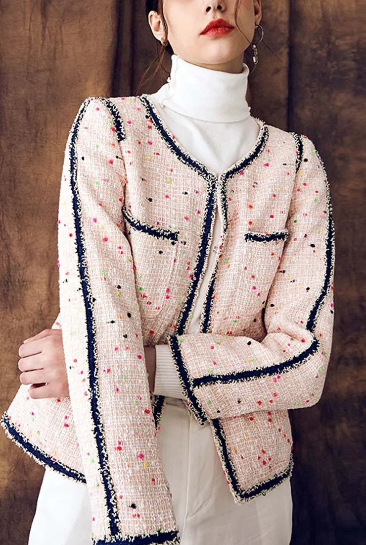 Vintage Style Pink Little Tweed Jacket