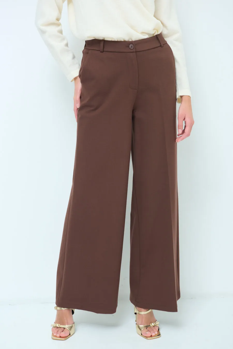 Wide-leg tailored trousers wholesale