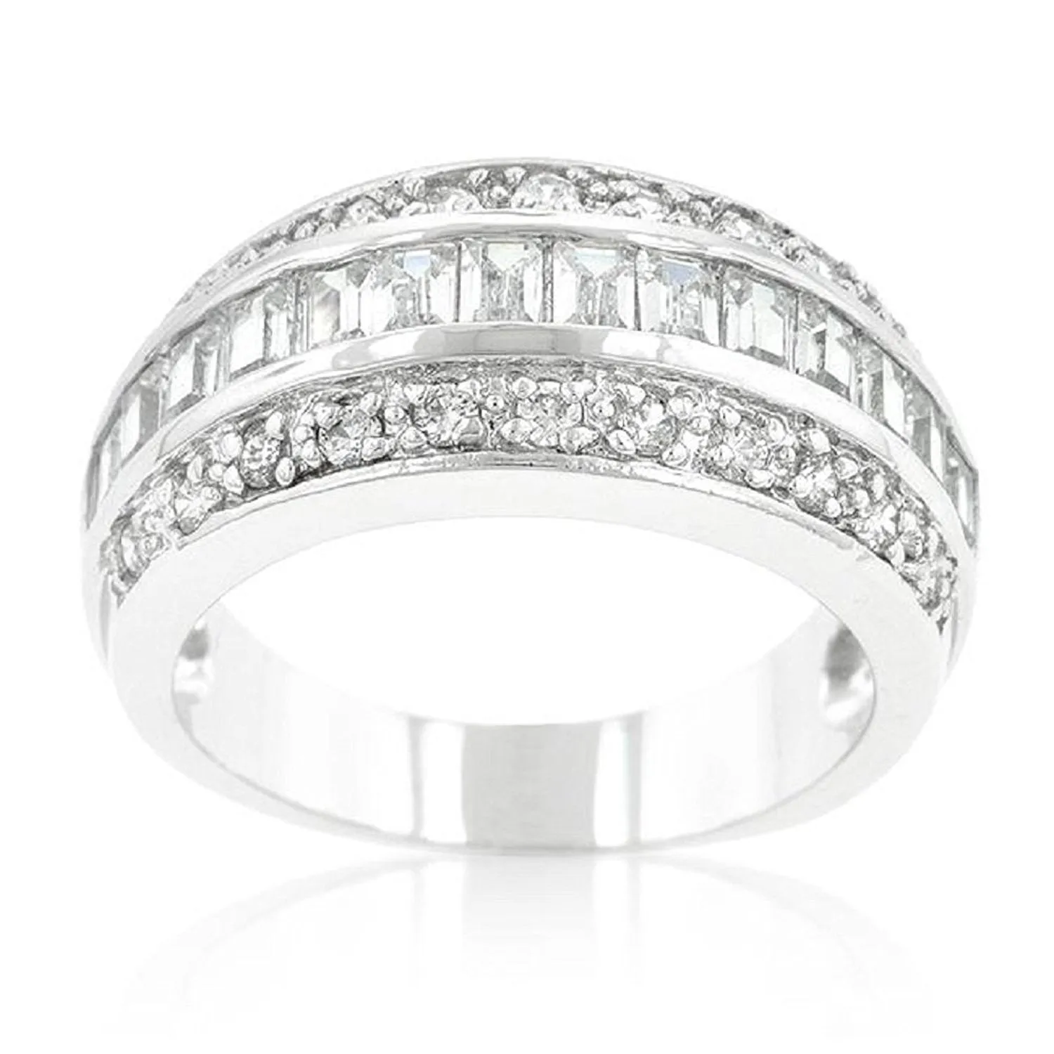 WildKlass 3-Row Cubic Zirconia Band