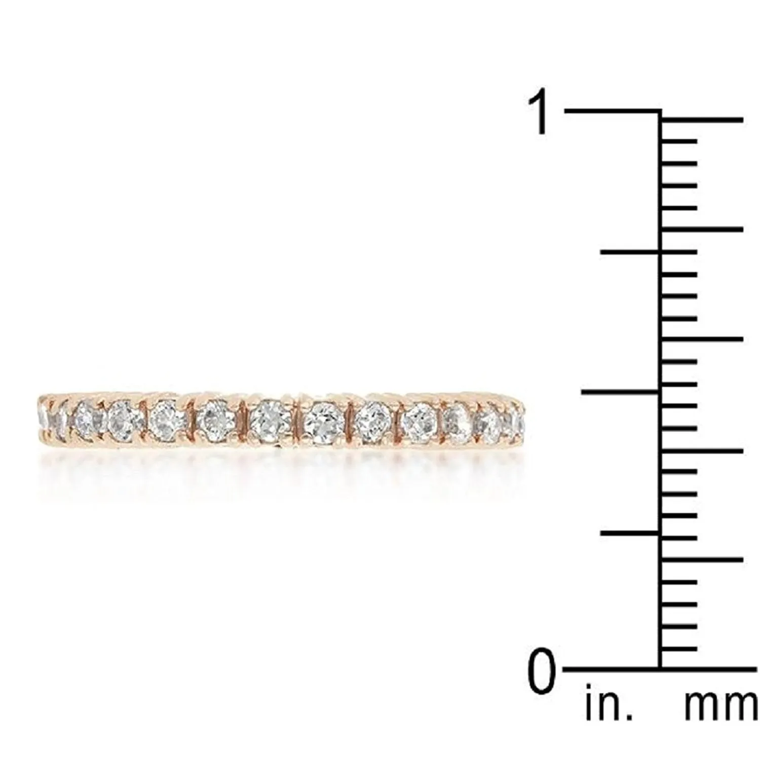 WildKlass Rose Gold Finish Cubic Zirconia Eternity Band