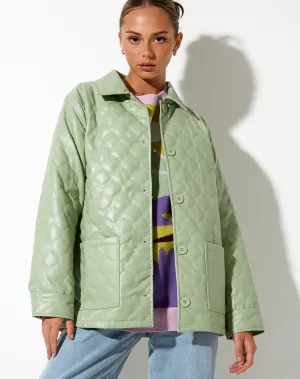 Winka Jacket in Quilted PU Pastel Mint