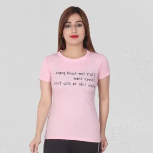 Women Pink Printed Fancy T-shirts