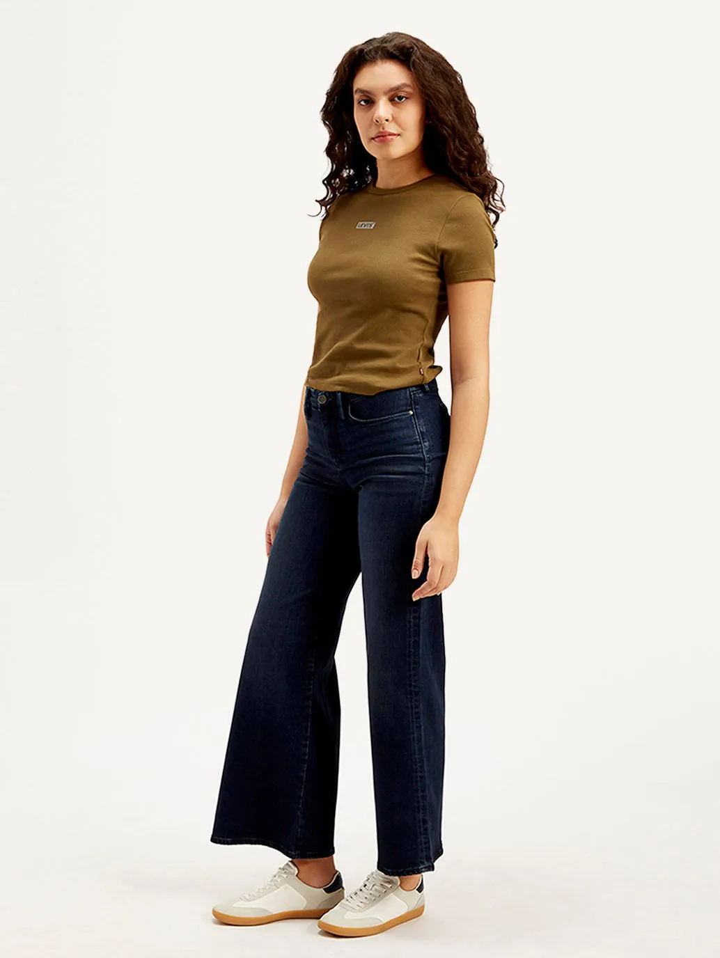 Women's Mid Rise Flared Navy Jeans