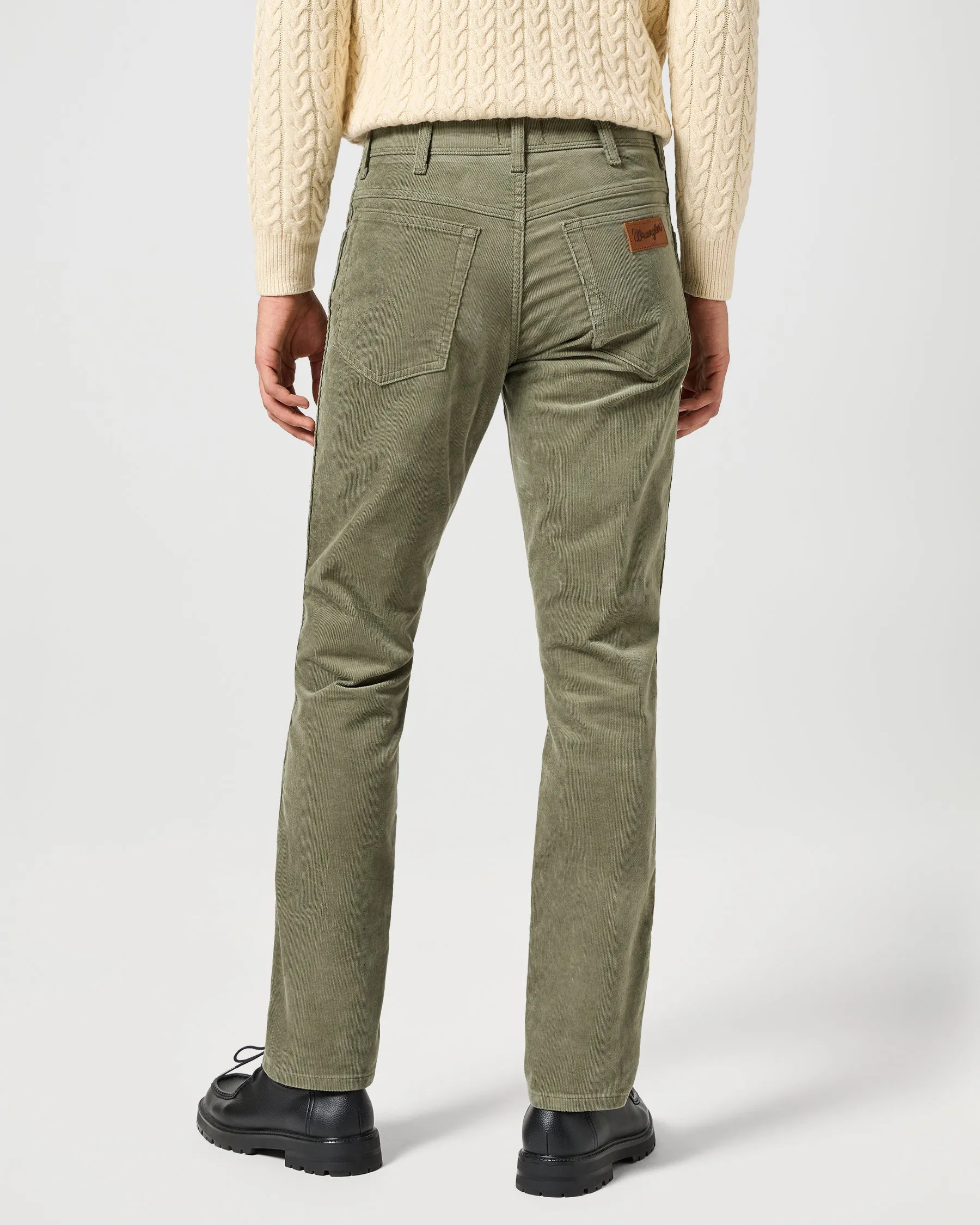 Wrangler Texas SLIM Mens Cords - Dusty Olive