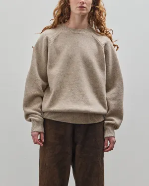 Yoko Sakamoto Raglan Crewneck Knit, Beige