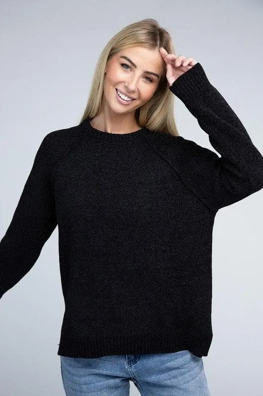 Zenana Raglan Chenille Sweater