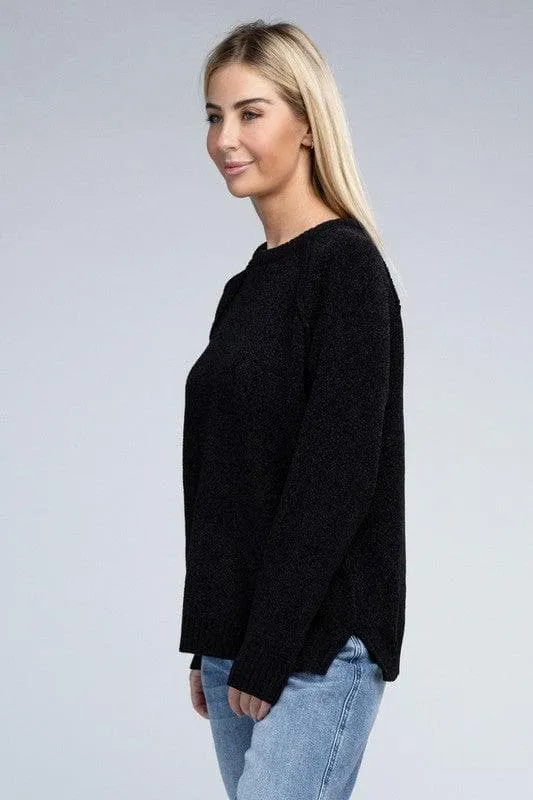 Zenana Raglan Chenille Sweater