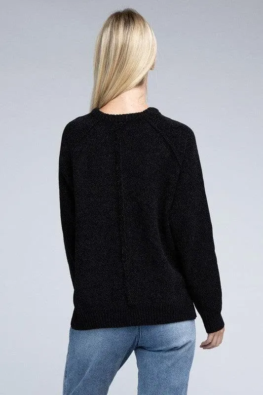 Zenana Raglan Chenille Sweater